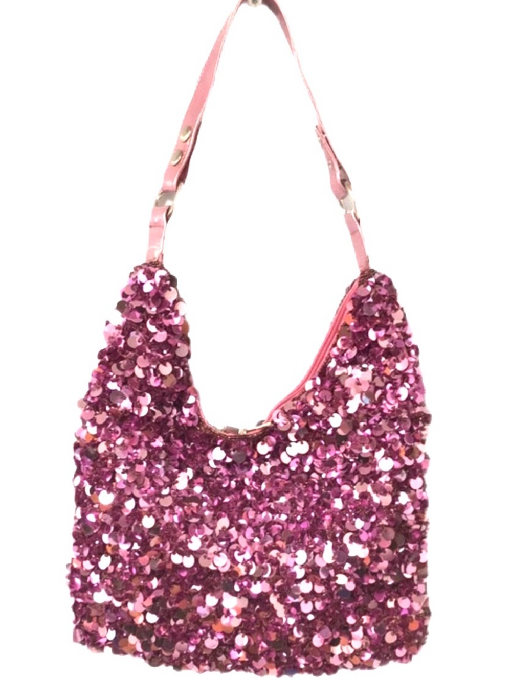 Sequin Handbag, Light Pink Evening Purse, Sparkly Party Accessory